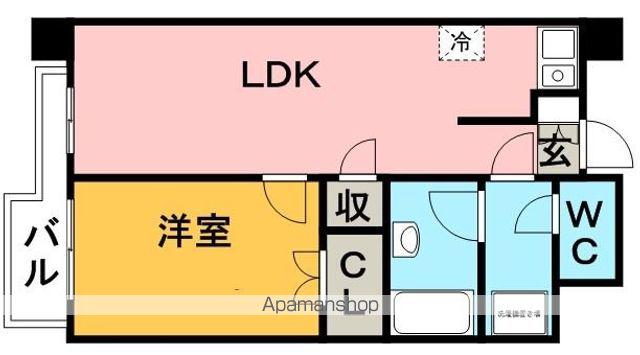 パークノヴァ久留米中央(1LDK/8階)の間取り写真