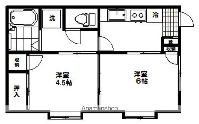 サニーコート北山Ⅱ(2K/2階)の間取り写真