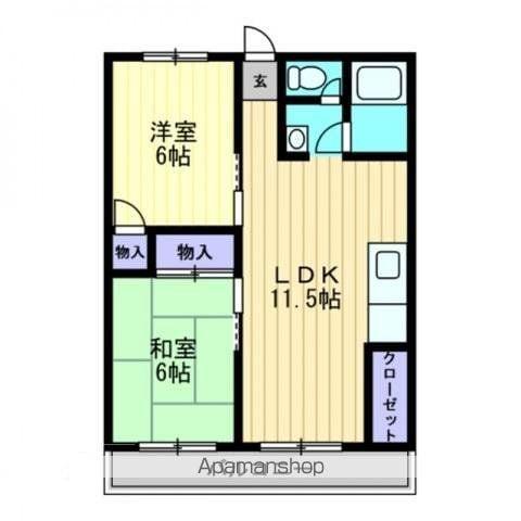 RAPPORT UN ラポール アン(2LDK/4階)の間取り写真