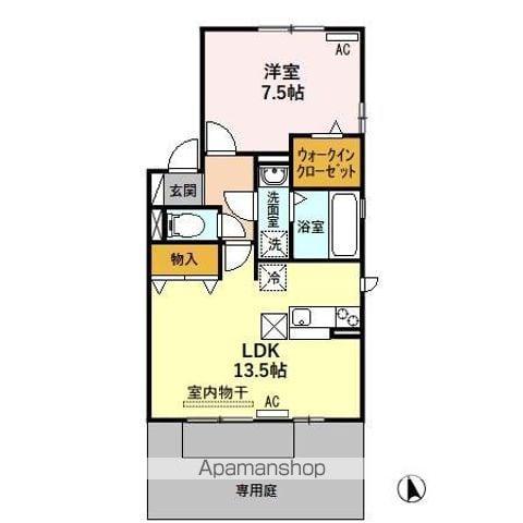 リビングタウン下奈良 C(1LDK/1階)の間取り写真