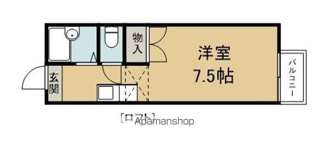 ハミングパークB1(ワンルーム/2階)の間取り写真