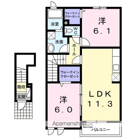 SONO FELICE(2LDK/2階)の間取り写真
