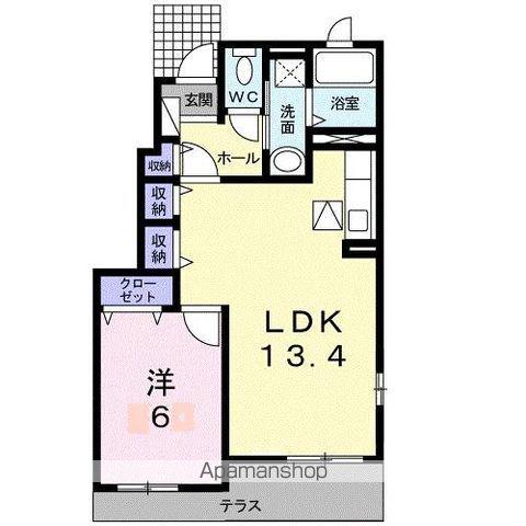 サングレースⅠ(1LDK/1階)の間取り写真