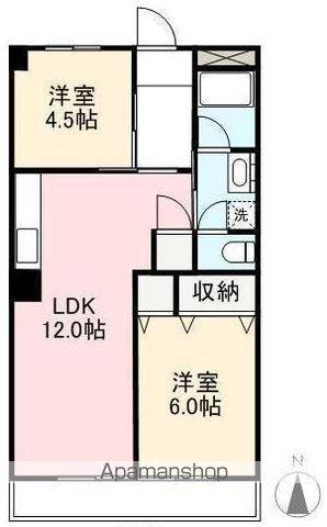 ヤマダビル(2LDK/4階)の間取り写真