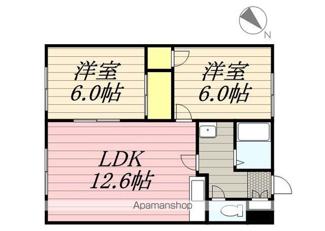 コーポラスワイド(2LDK/2階)の間取り写真