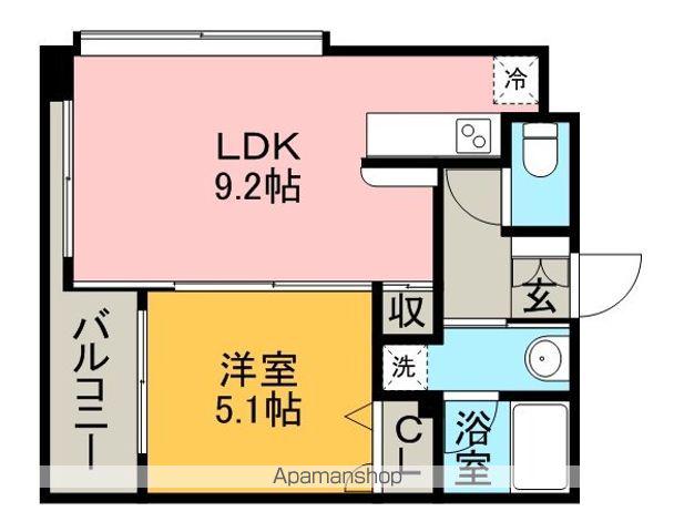 アクタス天神北(1LDK/5階)の間取り写真