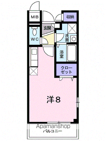 サニーヒル(ワンルーム/1階)の間取り写真