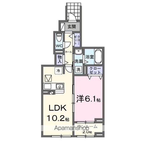 メテオール・ケイ Ⅱ(1LDK/1階)の間取り写真