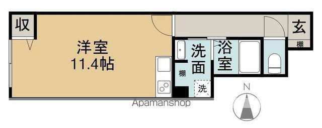 愛媛県新居浜市 2階建 築3年(ワンルーム/1階)の間取り写真