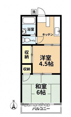 八石荘(2K/2階)の間取り写真