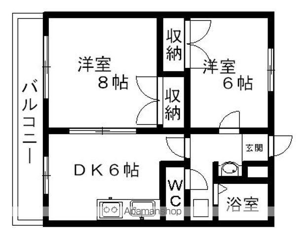 レオパレス鹿子木AREAⅡ(2DK/2階)の間取り写真