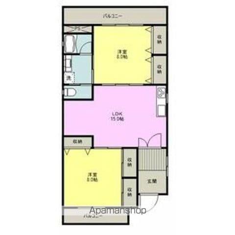 プレナス野田(2LDK/2階)の間取り写真