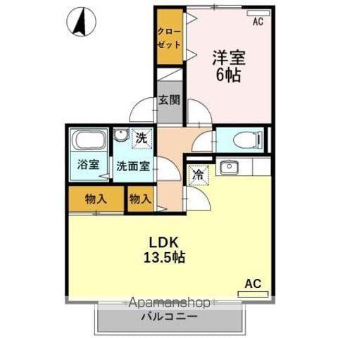 セジュールシマダC棟(1LDK/1階)の間取り写真