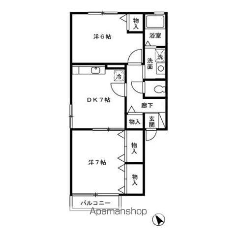 プレミール(2DK/2階)の間取り写真