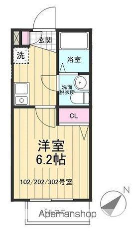 CASA SUMIKA(1K/1階)の間取り写真