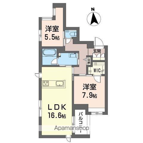 クオリスタ松陰神社(2LDK/3階)の間取り写真