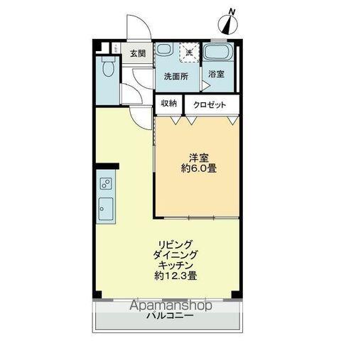 グロリアス(1LDK/2階)の間取り写真