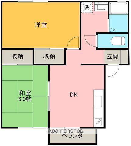 トマトハイツⅢ(2DK/2階)の間取り写真