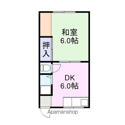 大成ビル(1DK/4階)の間取り写真