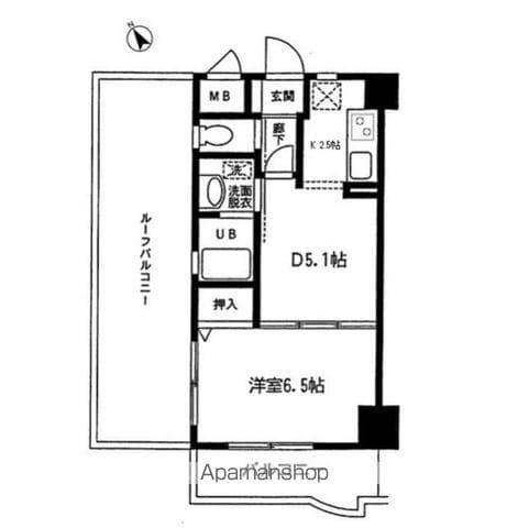 エルグランピア(1DK/5階)の間取り写真