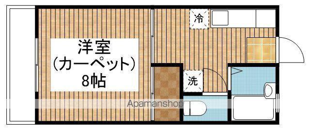 パームタウン(1K/1階)の間取り写真