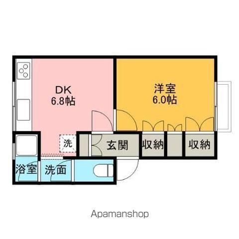 ロイヤルコーポ松園(1DK/1階)の間取り写真