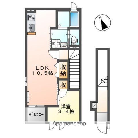 フェリーチェリーナⅡ(1LDK/2階)の間取り写真