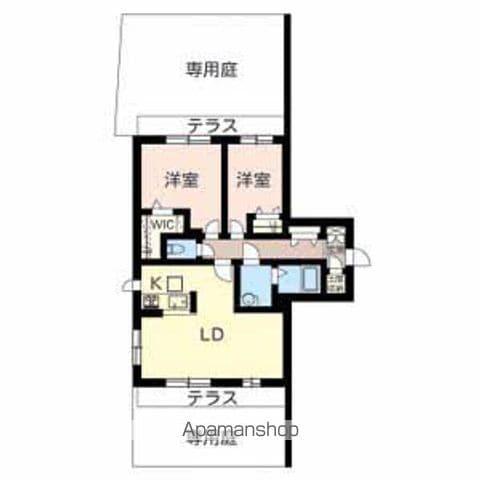 ブルーム コート A棟(2LDK/1階)の間取り写真