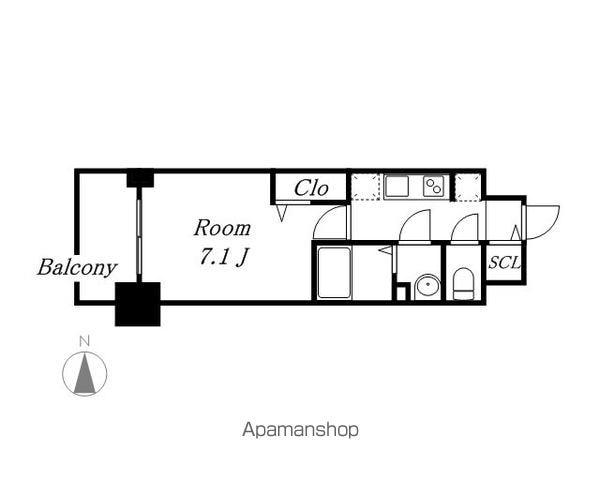 プレサンスNAGOYAファスト(1K/7階)の間取り写真