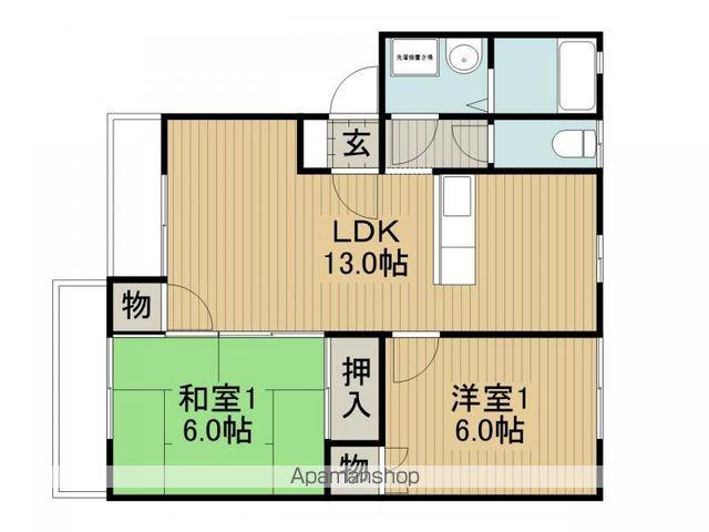 ビューパティオ豊田A棟(2LDK/2階)の間取り写真