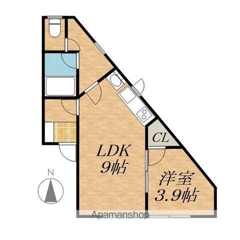 ノースプロムナード66 B(1LDK/2階)の間取り写真