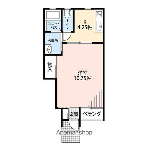 トルハート・アイ AB(1K/1階)の間取り写真