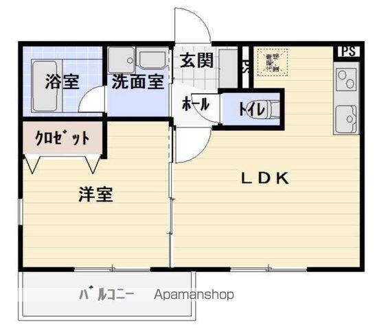 ハイミクス清水銀座(1LDK/1階)の間取り写真