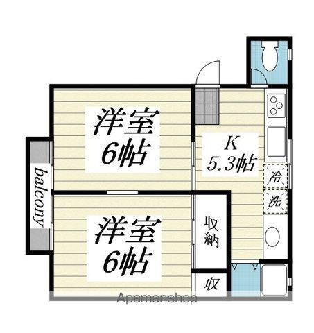 さくらハウスA(2K/1階)の間取り写真