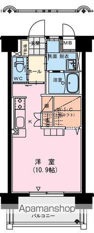 ベレッツァ(ワンルーム/3階)の間取り写真