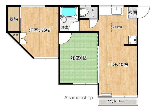 バルーン(2LDK/2階)の間取り写真