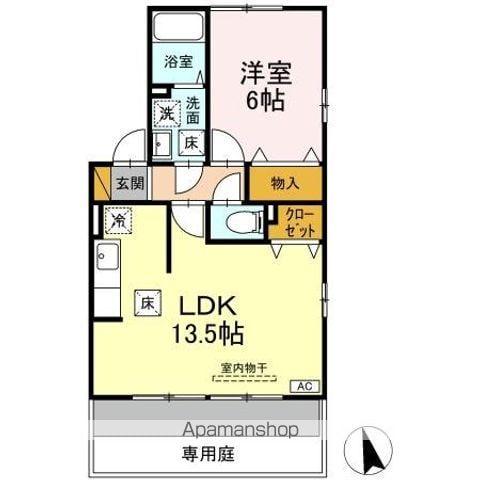 マリアージュ(1LDK/1階)の間取り写真