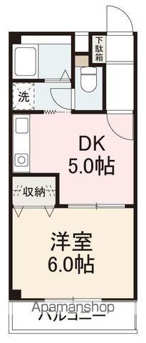 シャンブル木太(1DK/3階)の間取り写真