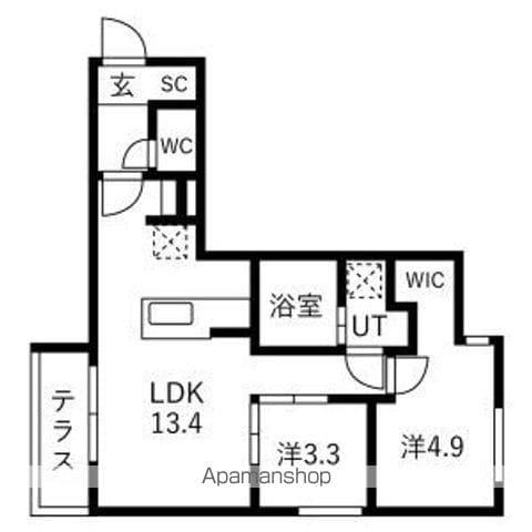 南13西7MS(2LDK/1階)の間取り写真
