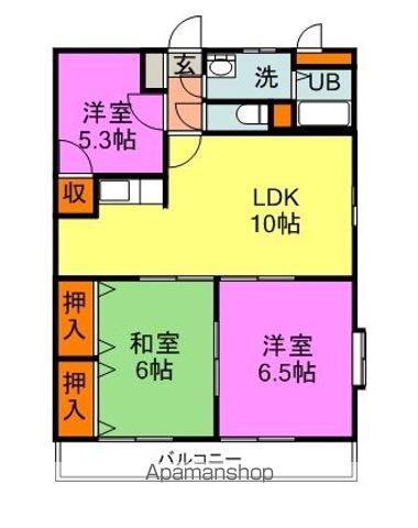 リヴェール村上(3DK/3階)の間取り写真