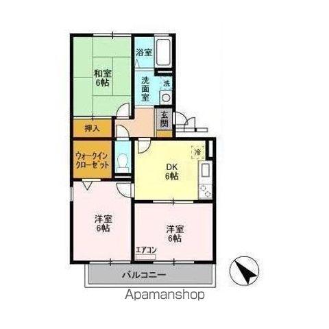 ハイローズ船橋壱・弐番館(3DK/2階)の間取り写真