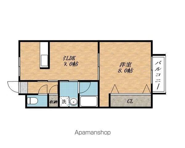 メゾン・DEN(1LDK/2階)の間取り写真