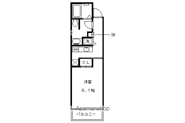 LAFITE KARASUMA(1K/3階)の間取り写真
