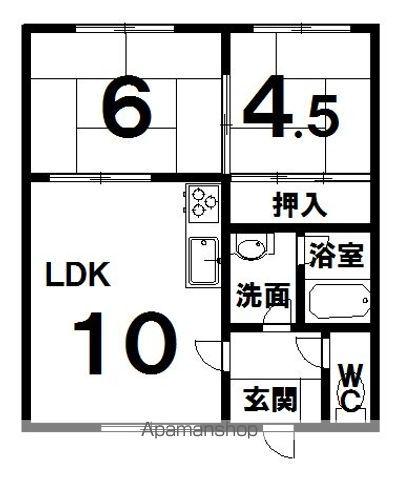 寿マンション(2LDK/2階)の間取り写真