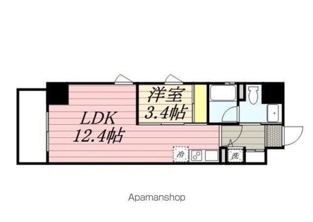 ルネッサンス21久留米六ツ門(1LDK/2階)の間取り写真