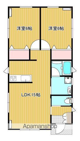 石巻線 女川駅 徒歩15分 1階建 築2年(2LDK)の間取り写真