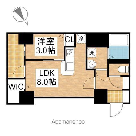ラ・フュンフ(1LDK/9階)の間取り写真