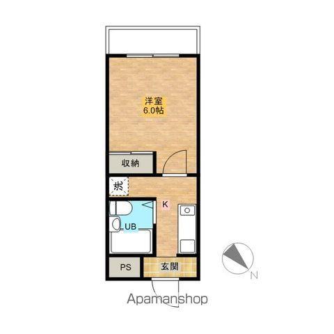 ヒオレ八王子(1K/4階)の間取り写真