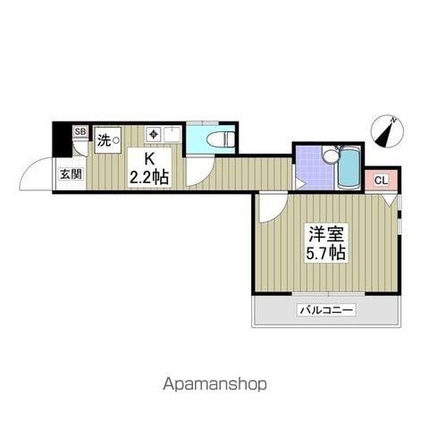 メゾンフェルミエ(1K/3階)の間取り写真