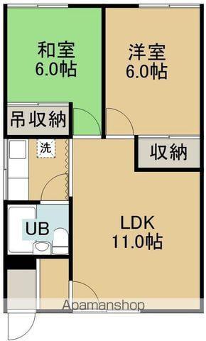 コーポはまなす(2LDK/2階)の間取り写真